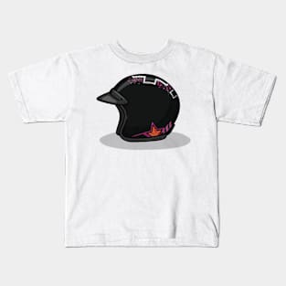 Black Retro Helmet Kids T-Shirt